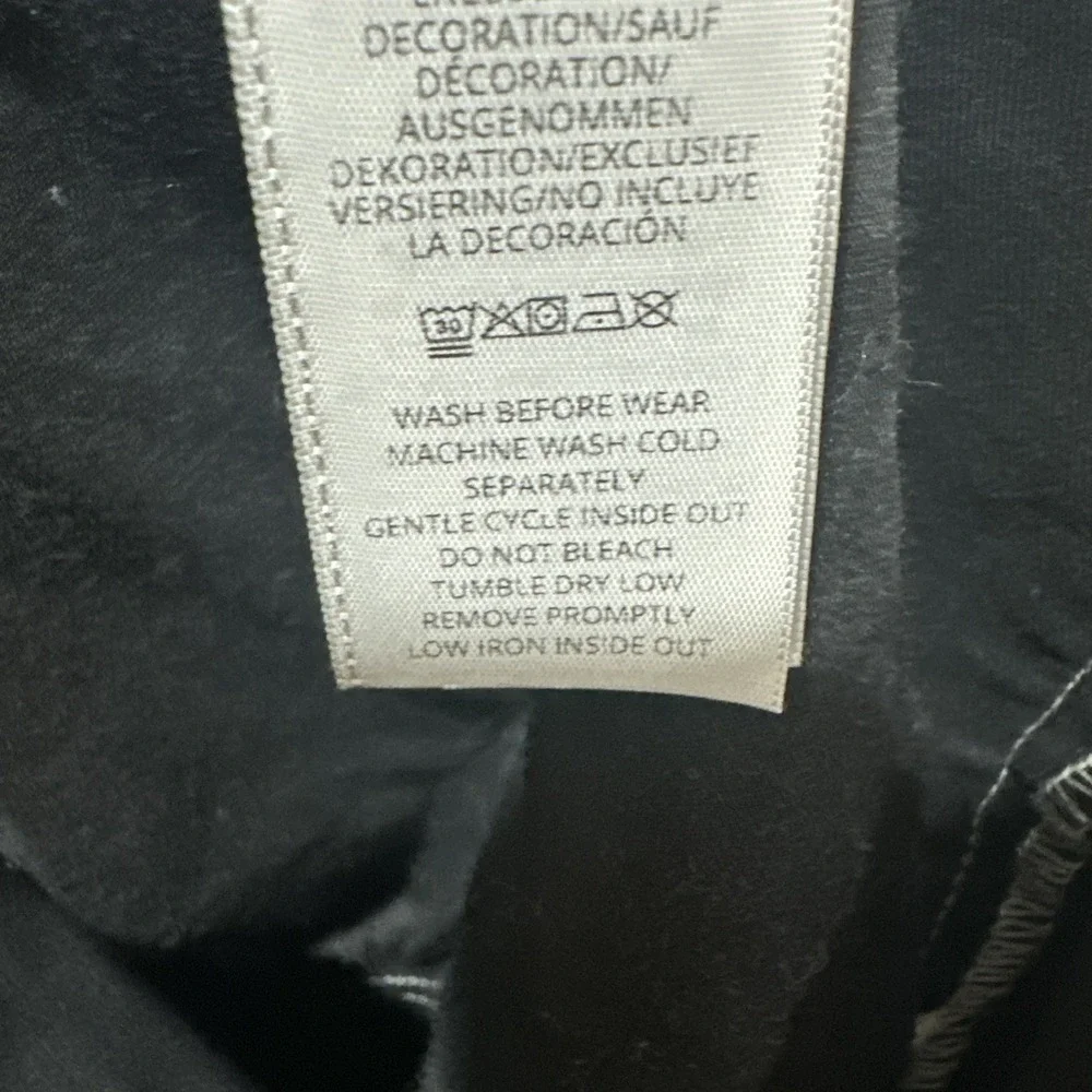 TRUE‎ RELIGION Cargo Pant Sz 34 Horseshoe Outline Graphic Letter Jet Black White